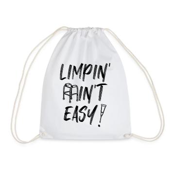 Funny Amputee Limping Ain't Easy Amputee Veterans - Drawstring Bag - white - Front
