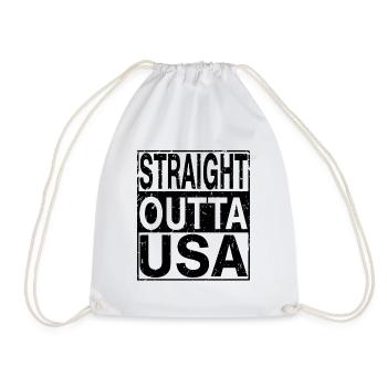 USA Straight outta USA - Drawstring Bag - white - Front