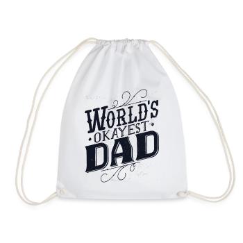 Worlds Okayest Papa Vatertag Geschenk für Männer Retro - Turnbeutel - Weiß - Vorne