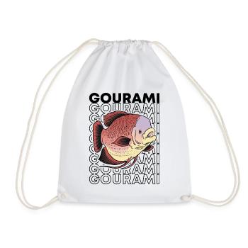 Giant Gourami Fish 80's Monster Fish Keeper - Drawstring Bag - white - Front