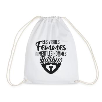 les vrais femmes aiment les hommes barbus - Sac de sport léger - blanc - Devant