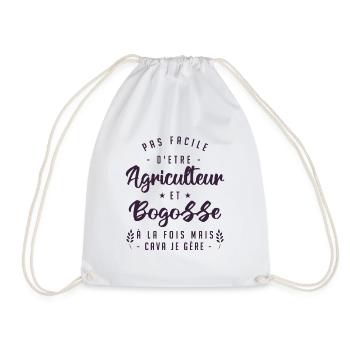 Agriculteur Bogosse Humour | cadeau d'anniversaire - Sac de sport léger - blanc - Devant