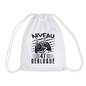 Niveau 47 Débloqué | cadeau de joueur - Sac de sport léger - blanc - Devant