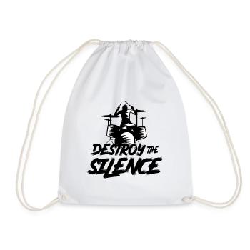 destroy the silence Schlagzeuger Gitarrist - Turnbeutel - Weiß - Vorne