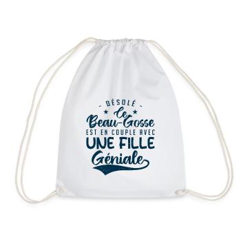 Ce beau gosse est en couple avec une fille géniale - Sac de sport léger - blanc - Devant