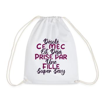 Ce mec est déjà pris par une fille super sexy - Sac de sport léger - blanc - Devant
