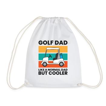 Golf Dad Like A Normal Dad But Cooler Funny Golf - Drawstring Bag - white - Front