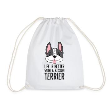 La vie est meilleure avec un chien Boston Terrier - Sac de sport léger - blanc - Devant