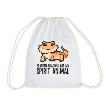 Bearded Dragons Are My Spirit Animal Bearded - Drawstring Bag - white - Front
