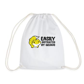Facilement distrait par le gecko léopard de gecko - Sac de sport léger - blanc - Devant