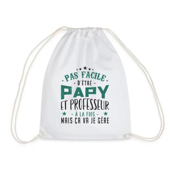 Papy et professeur | cadeau - Sac de sport léger - blanc - Devant