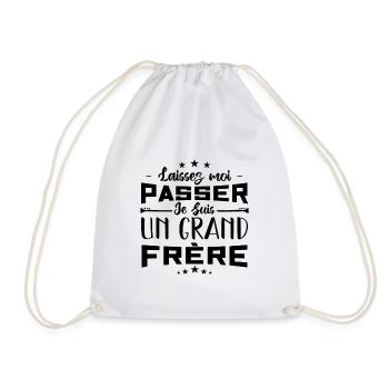 laissez moi passer je suis un grand frère - Sac de sport léger - blanc - Devant