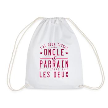 j'ai deux titres oncle et parrain et j'assure dans - Sac de sport léger - blanc - Devant