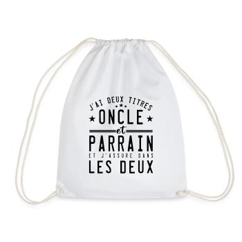 J'ai deux titres oncle et parrain cadeau - Sac de sport léger - blanc - Devant