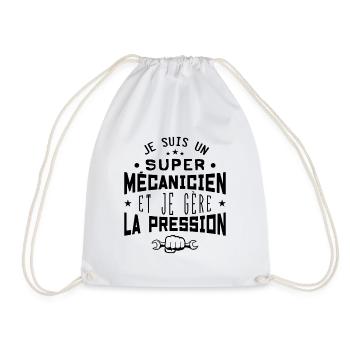 super mécanicien | humour - Sac de sport léger - blanc - Devant