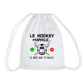 le hockey m'appelle il faut que j'y aille ! cadeau - Sac de sport léger - blanc - Devant