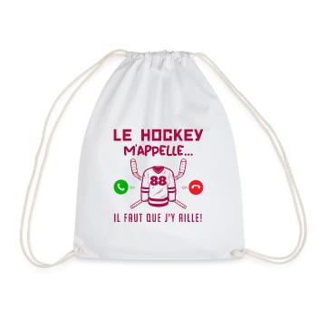 le hockey m'appelle il faut que j'y aille ! cadeau - Sac de sport léger - blanc - Devant