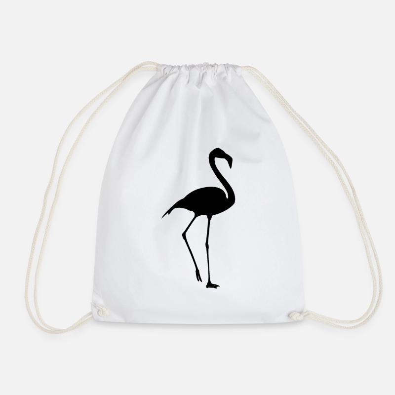 Flamingo - Drawstring Bag - white