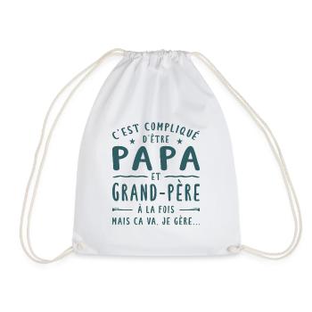 C'est Compliqué D'être Papa Et Grand-Père - Sac de sport léger - blanc - Devant