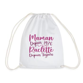 Maman depuis 1976 Raclette depuis toujours, Cadeau - Sac de sport léger - blanc - Devant
