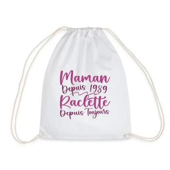 Maman depuis 1989 Raclette depuis toujours, Cadeau - Sac de sport léger - blanc - Devant