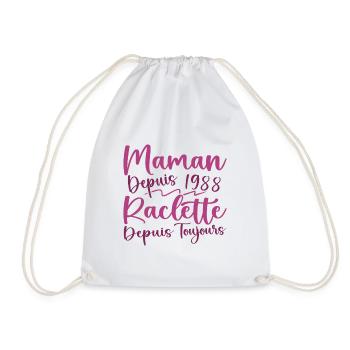 Maman depuis 1988 Raclette depuis toujours, Cadeau - Sac de sport léger - blanc - Devant