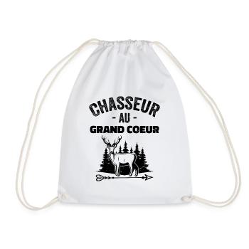 Chasseur Au Grand Coeur | Cadeau Meilleur Chasseur - Sac de sport léger - blanc - Devant