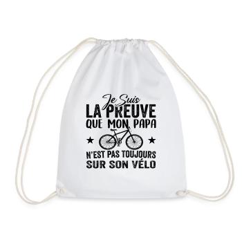 Papa cycliste cyclisme Bébé Nourrisson Naissance - Sac de sport léger - blanc - Devant