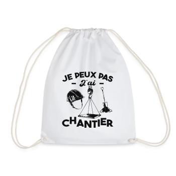 Je Peux Pas J'ai Chantier - Sac de sport léger - blanc - Devant