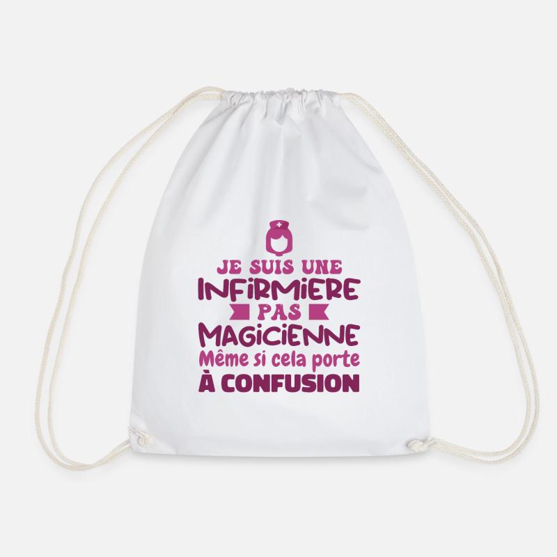Infirmière pas Magicienne | Infirmière Humour - Sac de sport léger - blanc