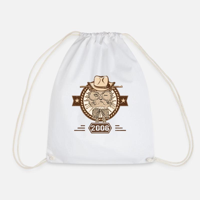2006 | Geburtstagsgeschenk | Katzenliebhaber - Turnbeutel - Weiß