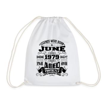 1979 Juin Anniversaire 1979 Juin | né en June 1979 - Sac de sport léger - blanc - Devant