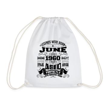 1960 Juin Anniversaire 1960 Juin | né en June 1960 - Sac de sport léger - blanc - Devant