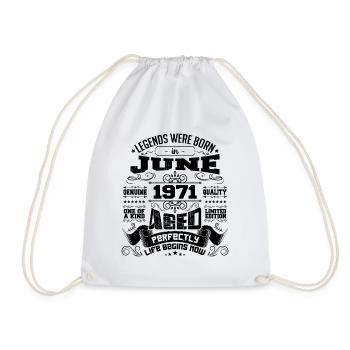 1971 Juin Anniversaire 1971 Juin | né en June 1971 - Sac de sport léger - blanc - Devant