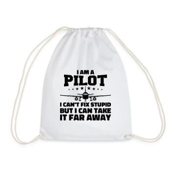 I Am A Pilot I Can't Fix Stupid Sarcastic Gifts - Sac de sport léger - blanc - Devant