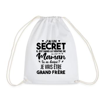 J'ai Un Secret | Je Vais être Grand-frère - Sac de sport léger - blanc - Devant