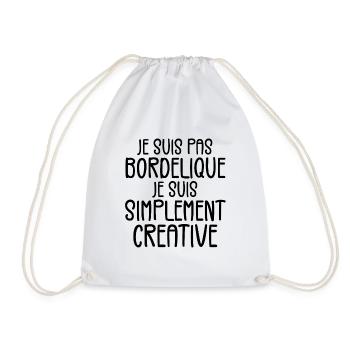 Je suis pas bordélique je suis simplement créative - Sac de sport léger - blanc - Devant