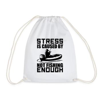 Stress Is Caused By Not Fishing Enough - Sac de sport léger - blanc - Devant