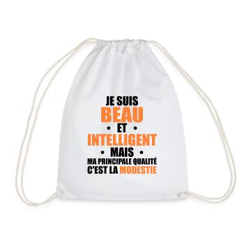 Je Suis Beau et Intelligent Mais ma Principale... - Sac de sport léger - blanc - Devant