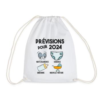 Prévisions pour 2024 Humour Futur Papa pour 2024 - Sac de sport léger - blanc - Devant
