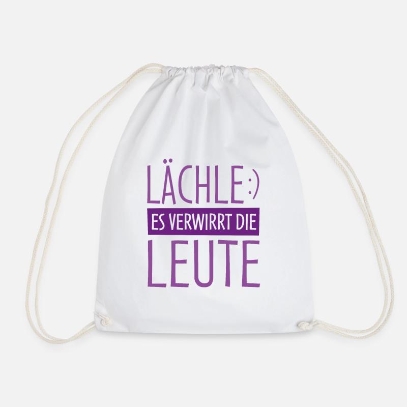 Lächle, Es Verwirrt Die Leute Lustiger Spruch - Turnbeutel - Weiß
