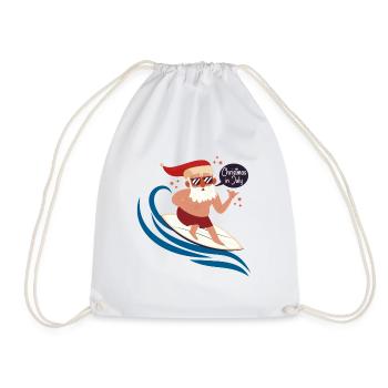 Xmas Christmas In July - Drawstring Bag - white - Front
