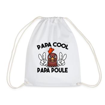 Papa Poule Papa Cool Fête des Pères Cadeau Papa - Sac de sport léger - blanc - Devant