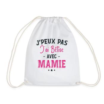 Je Peux Pas J'ai Bêtise Avec Mamie - Sac de sport léger - blanc - Devant