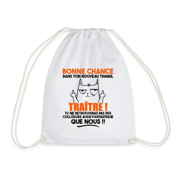 Départ Collègue Collègues Cadeau Traître Chat - Sac de sport léger - blanc - Devant