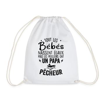 Bébés égaux meilleurs ont un papa pêcheur - Sac de sport léger - blanc - Devant