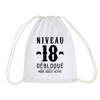 Niveau 18 Débloqué Cadeau D'anniversaire 18 ans - Sac de sport léger - blanc - Devant