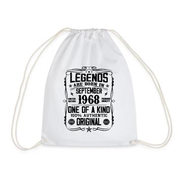 September 1968 Vintage Retro Birthday Gift - Drawstring Bag - white - Front