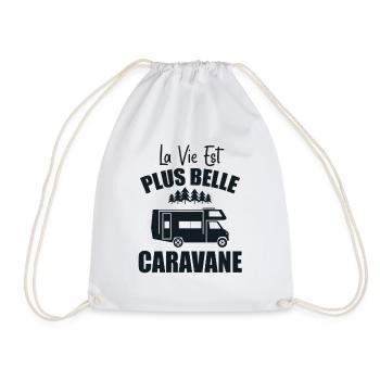 Camping Humour La Vie Est Plus Belle En Caravane - Sac de sport léger - blanc - Devant
