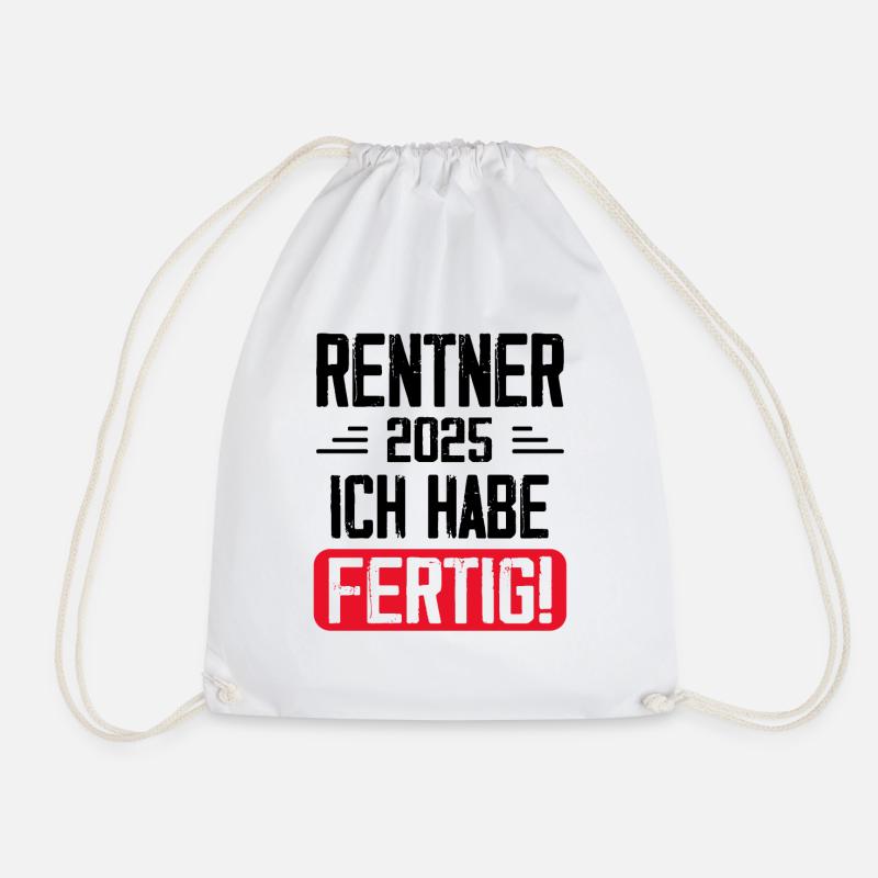 Rentner 2025 Ruhestand Geschenk - Turnbeutel - Weiß